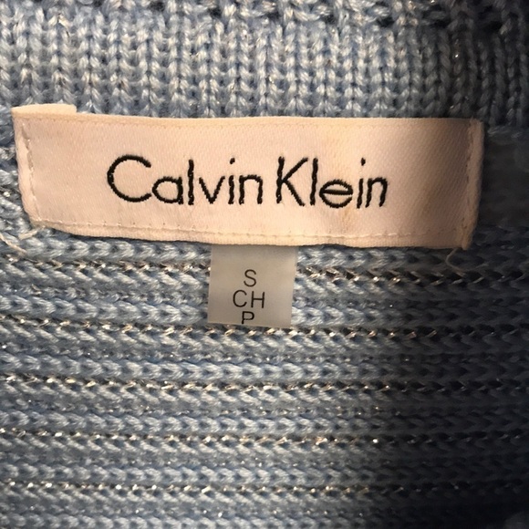 Calvin Klein Oversized Powder Blue/Silver Sweater - Picture 6 of 8